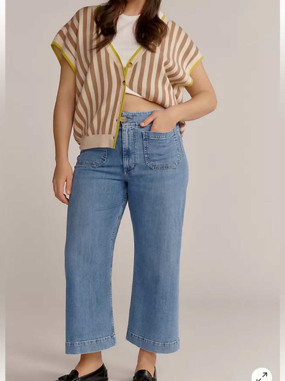 Maeve The Colette High-Rise Wide Leg Crop Jeans in Light Blue size 31
